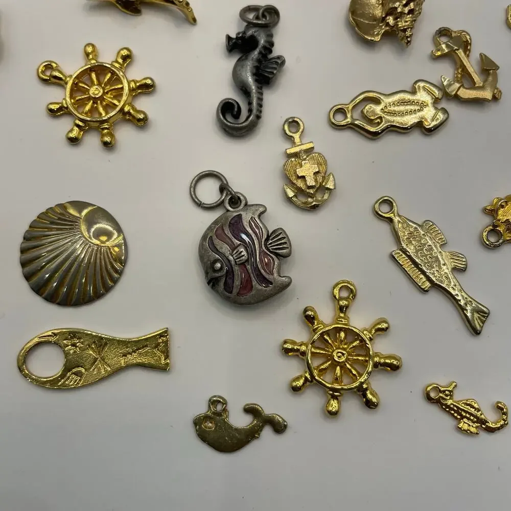 Jewelry Findings Seaside Charms Fish Crap Shell Dolphin Anchor Jewelry Making